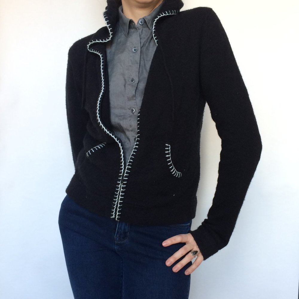 Tilt Zip-up Black Cardigan Hoodie fits S-L